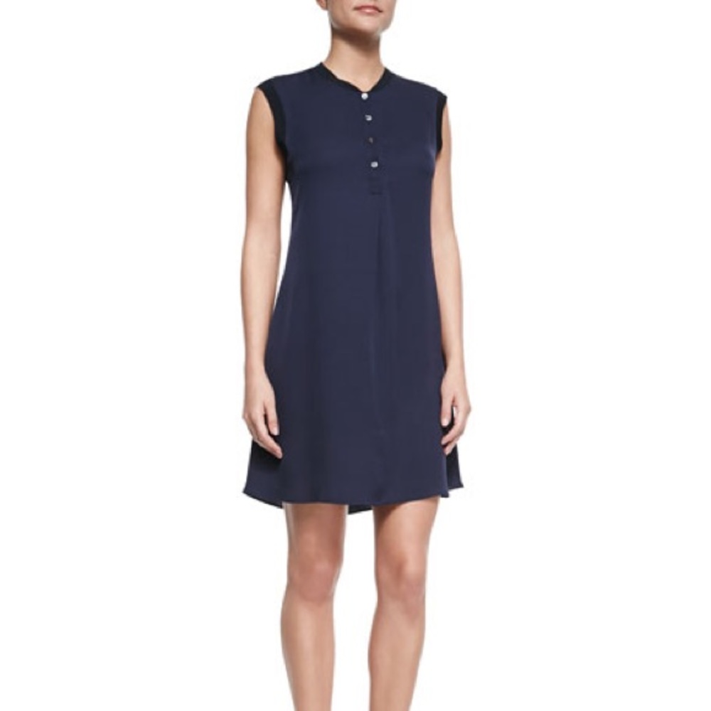 Navy silk dress